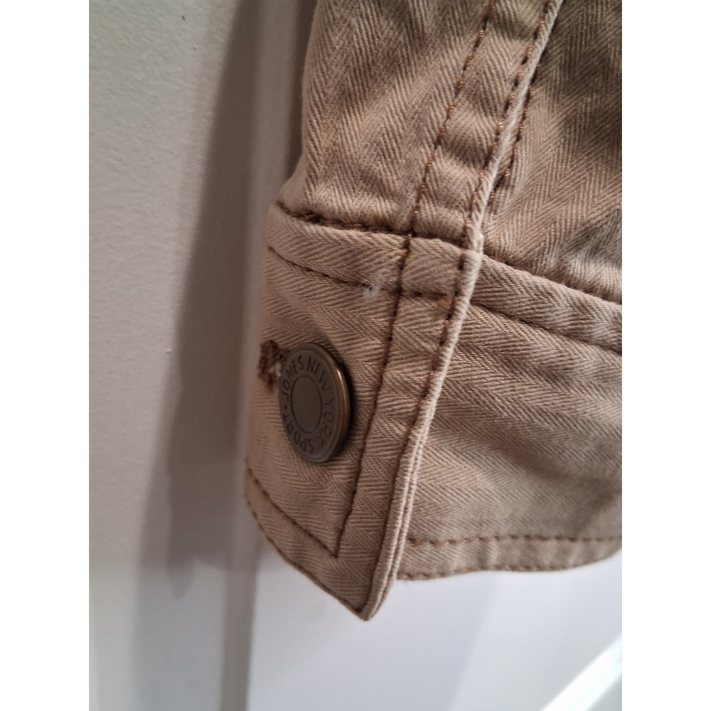 Jones New York Sport Tan Jacket Size M Cotton Stretch Utility Style - Picture 9 of 11